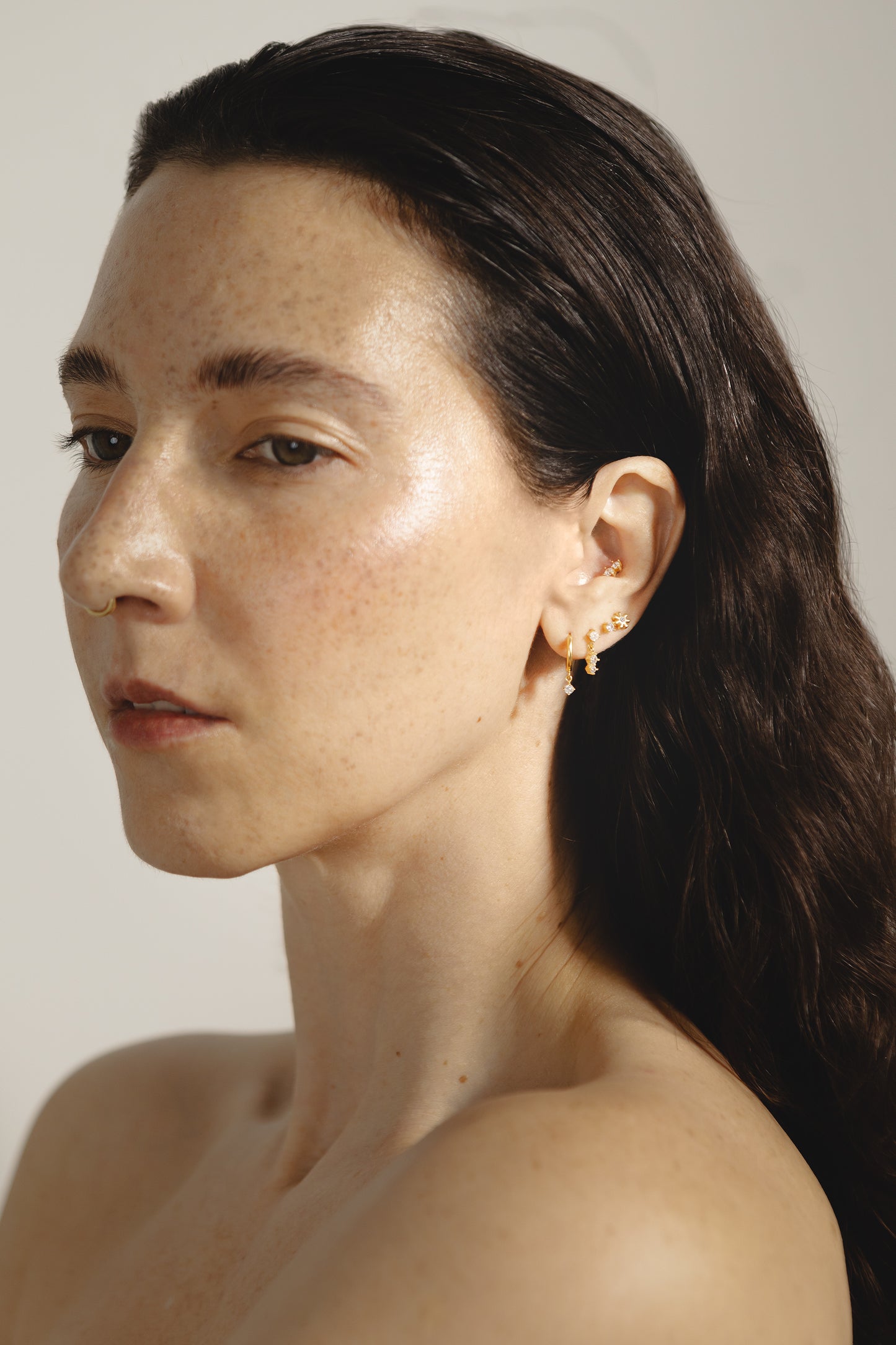 Kolczyk do piercingu Zirconia 1 Gold 585