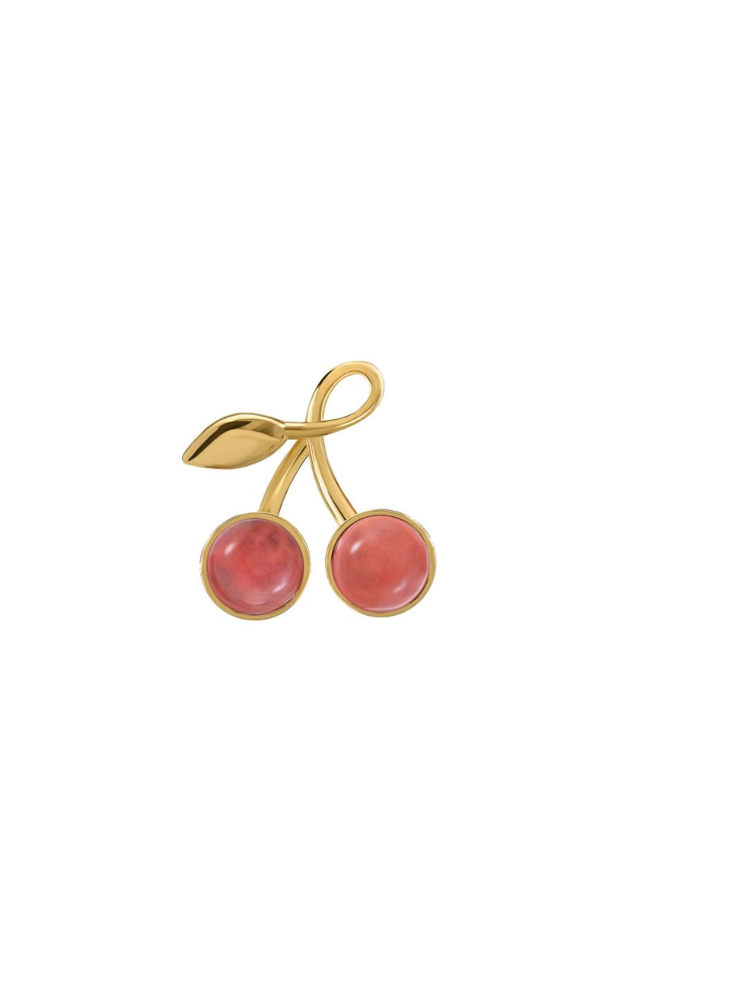 Kolczyki Cherry Medium Gold z Kamieniami Pink