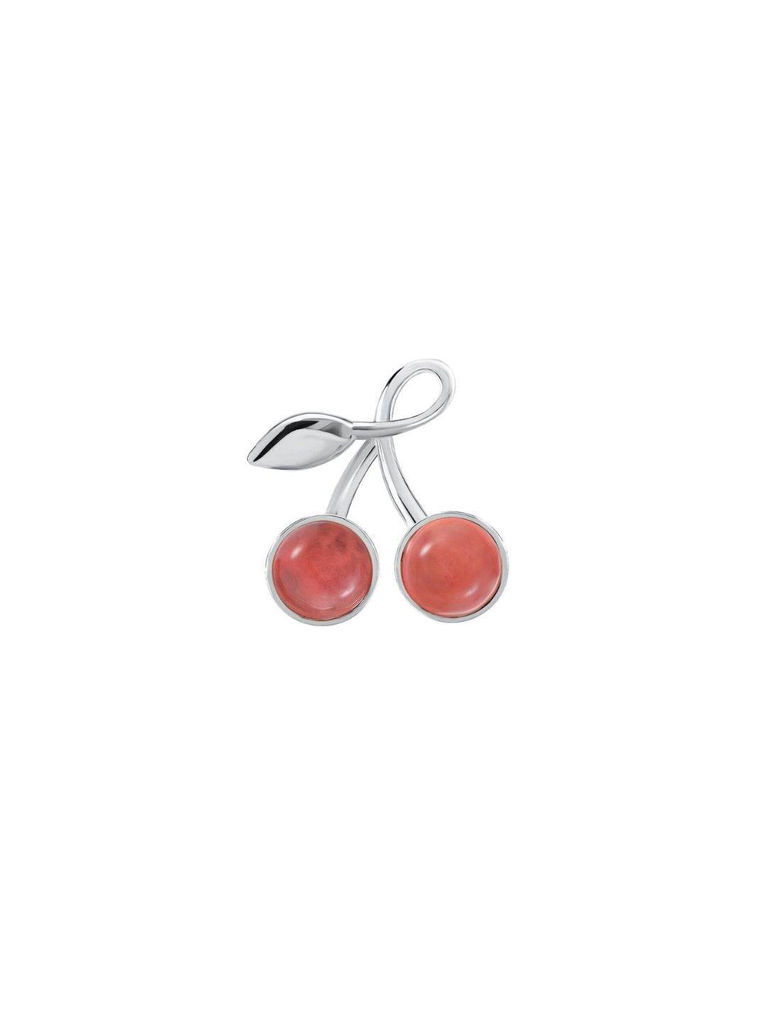 Kolczyki Cherry Medium Silver z Kamieniami Pink