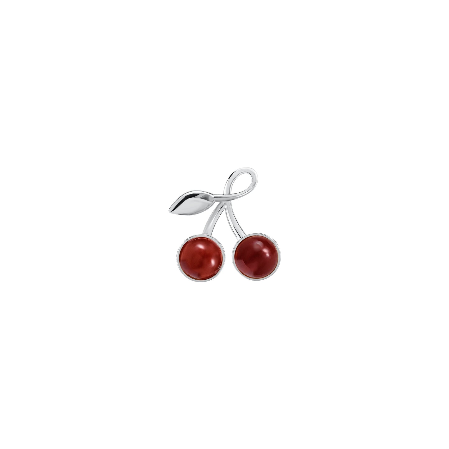 Kolczyki Cherry Medium Silver z Kamieniami Red