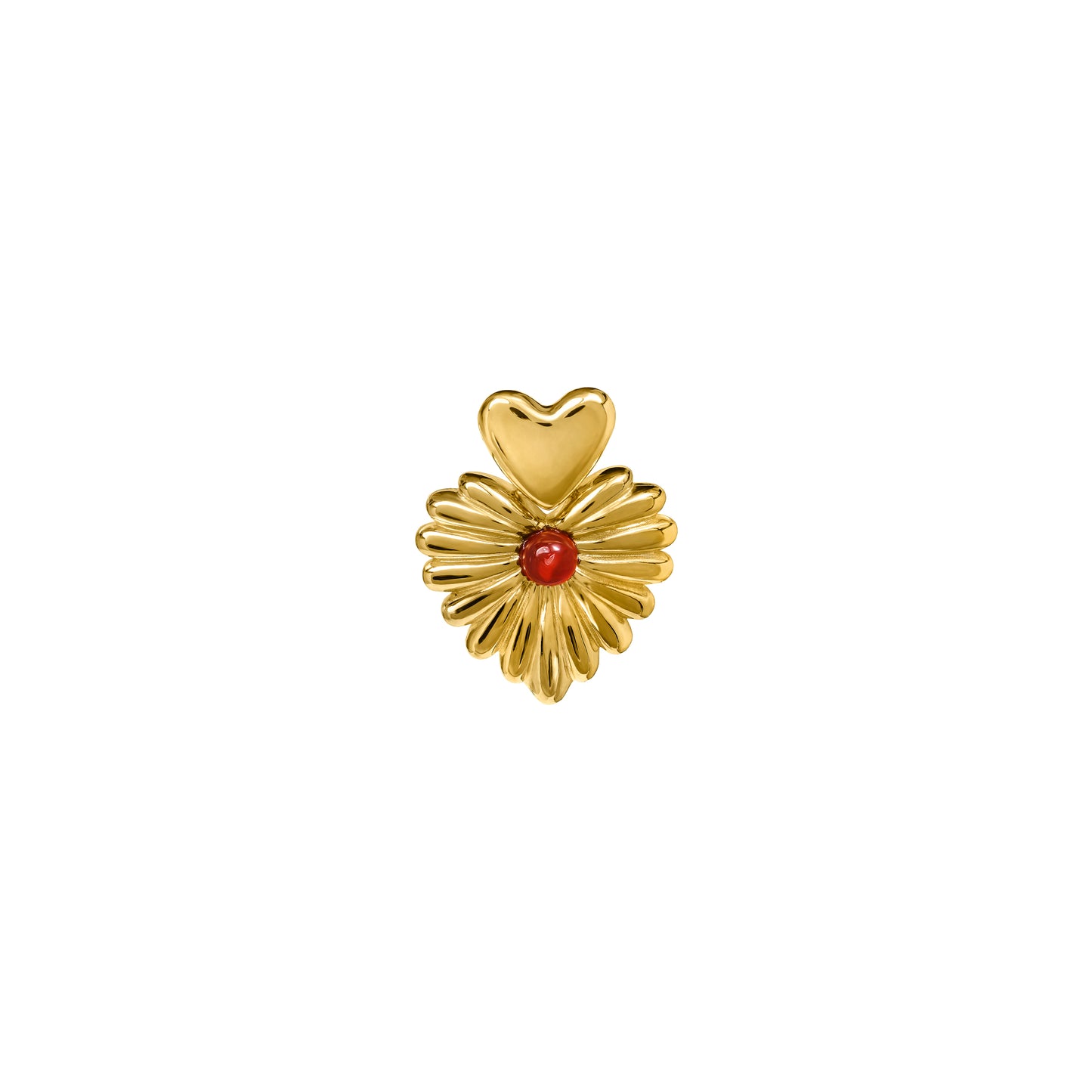 Kolczyki Valentin Maxi Gold z Kamieniem Red