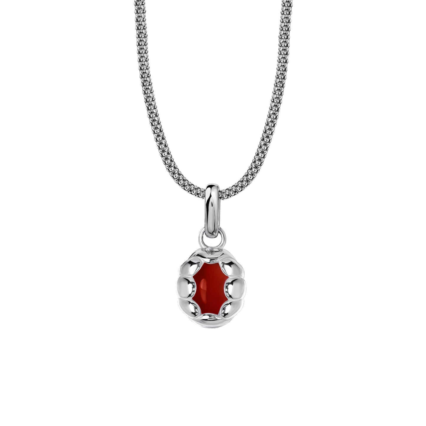 Naszyjnik Sirène Silver z kamieniem Red Owal