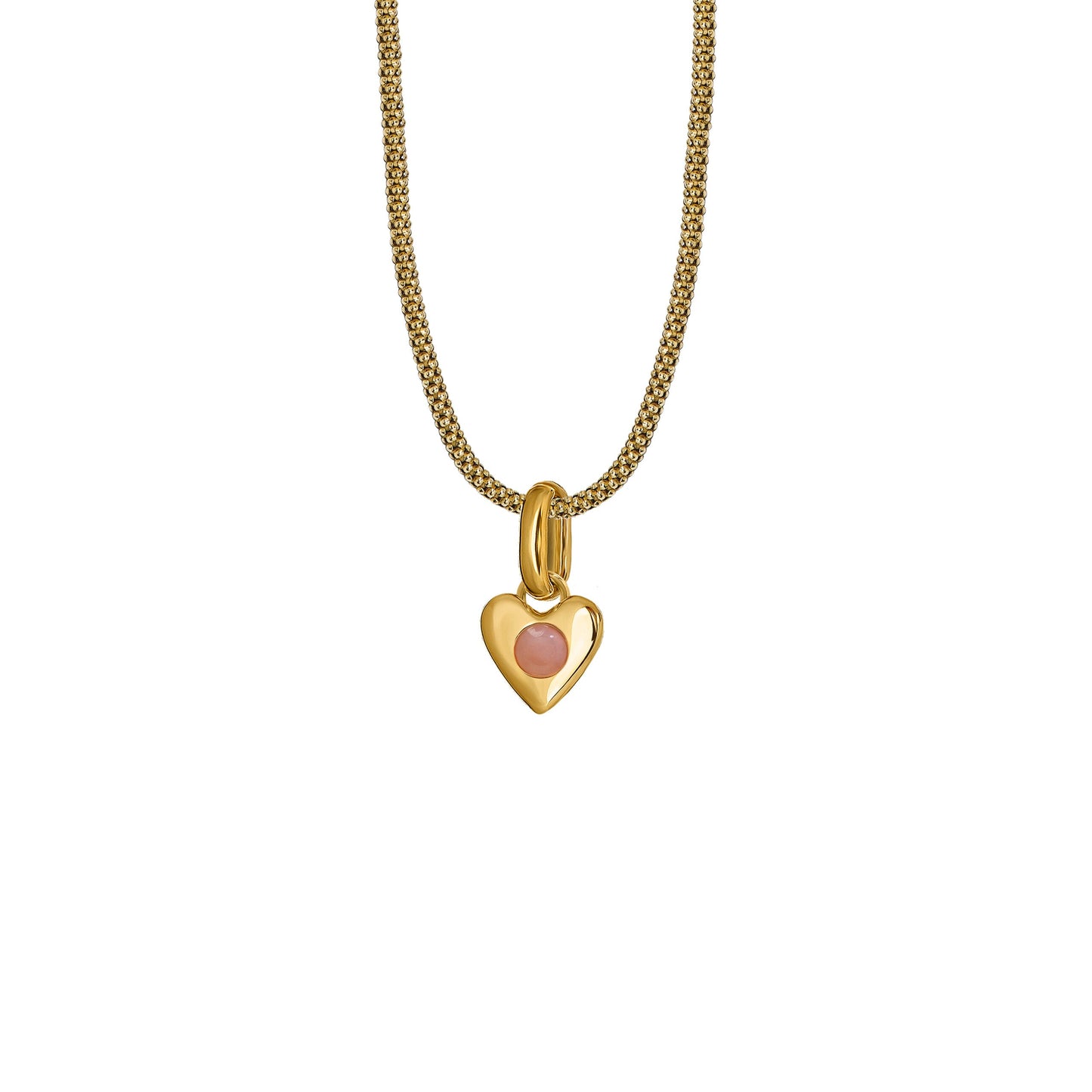 Naszyjnik Valentin Mini Gold z Kamieniem Baby Pink Owal