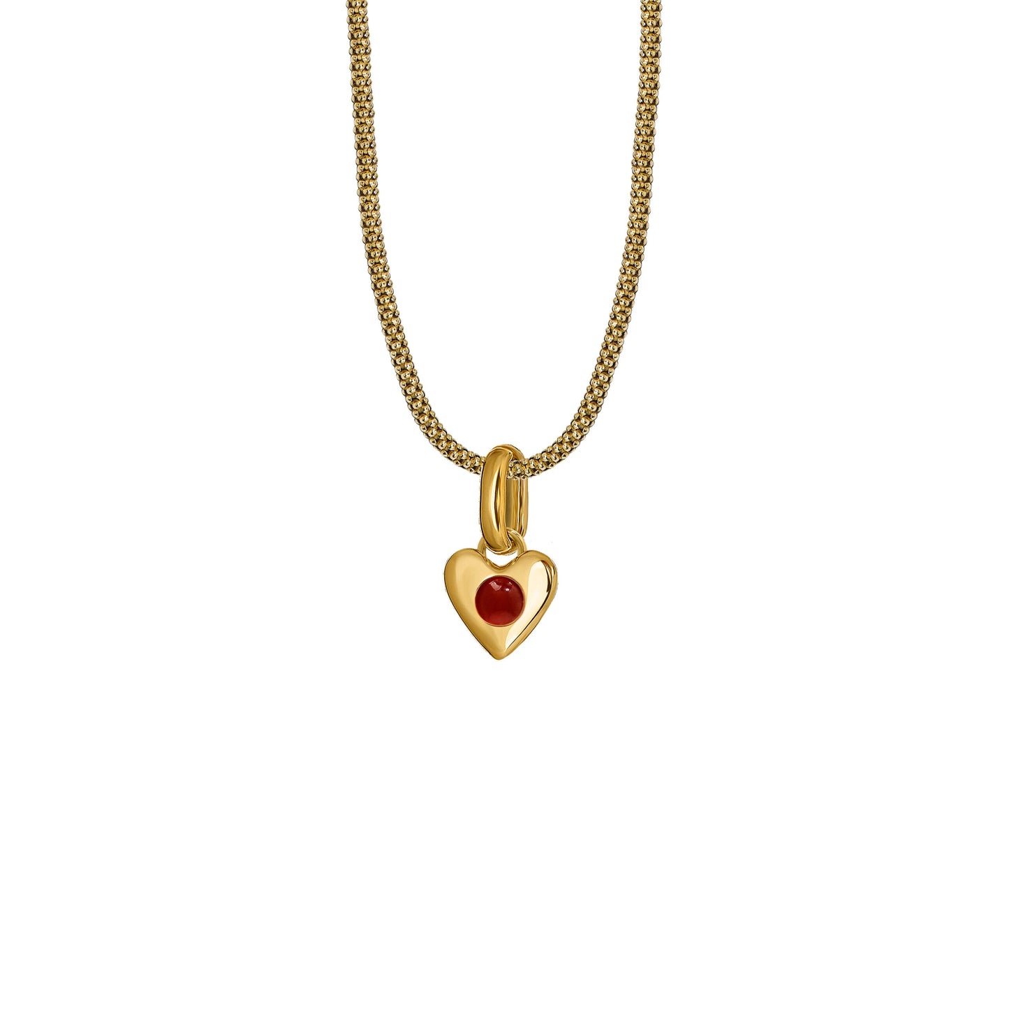Naszyjnik Valentin Mini Gold z kamieniem Red Owal