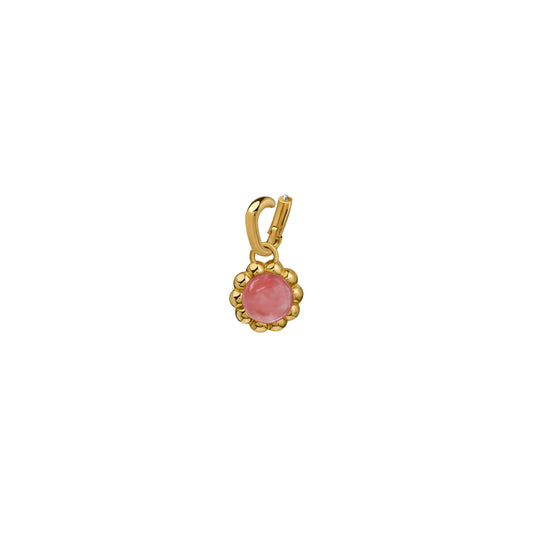Zawieszka Flora Gold z Kamieniem Pink