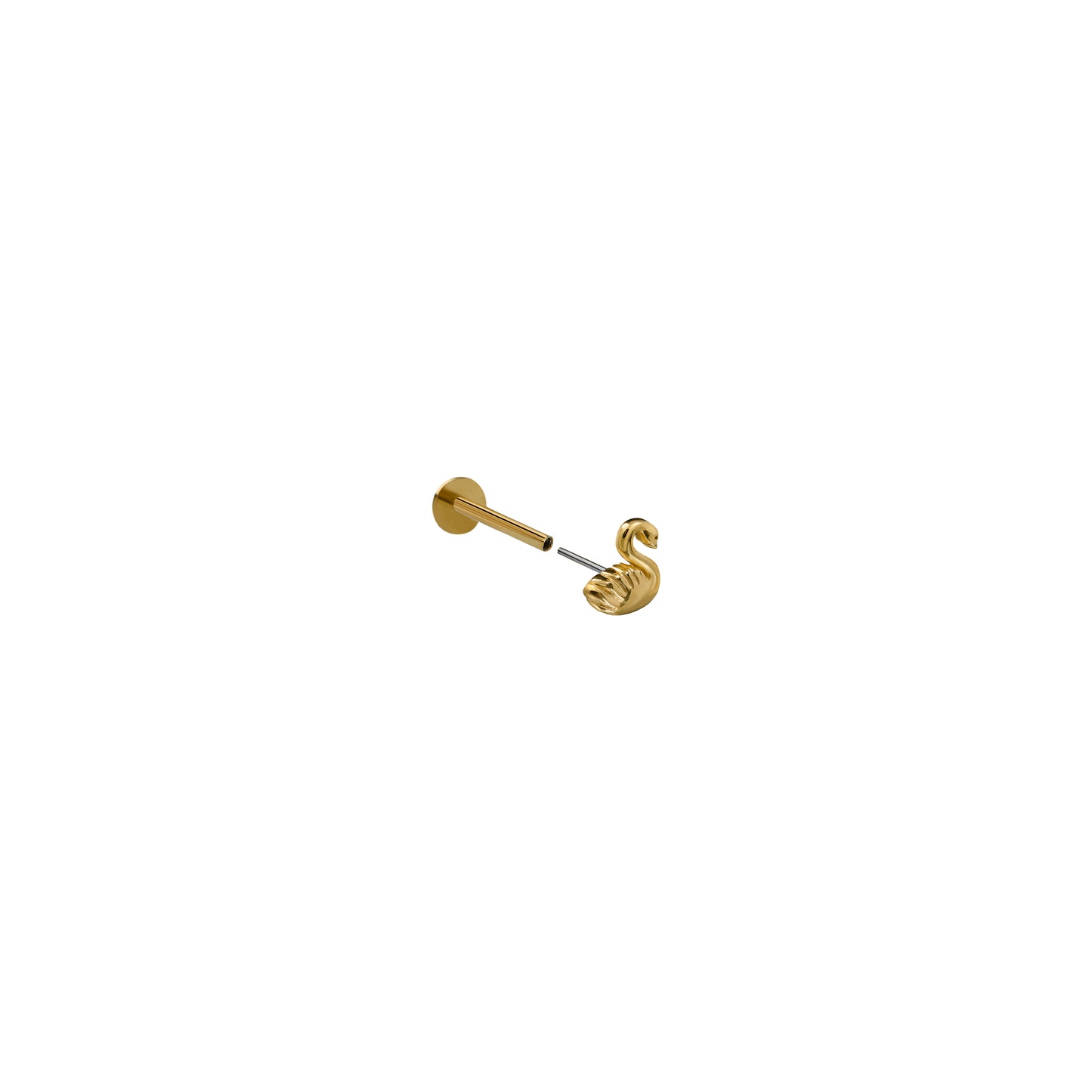 Kolczyk do piercingu Swan Gold 585