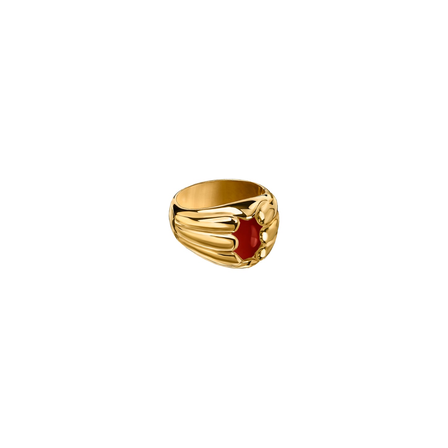 Sygnet Sirène Gold z Kamieniem Red