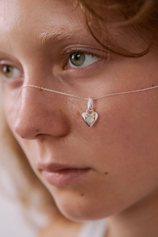 Naszyjnik Valentin Mini Silver z Kamieniem Aqua