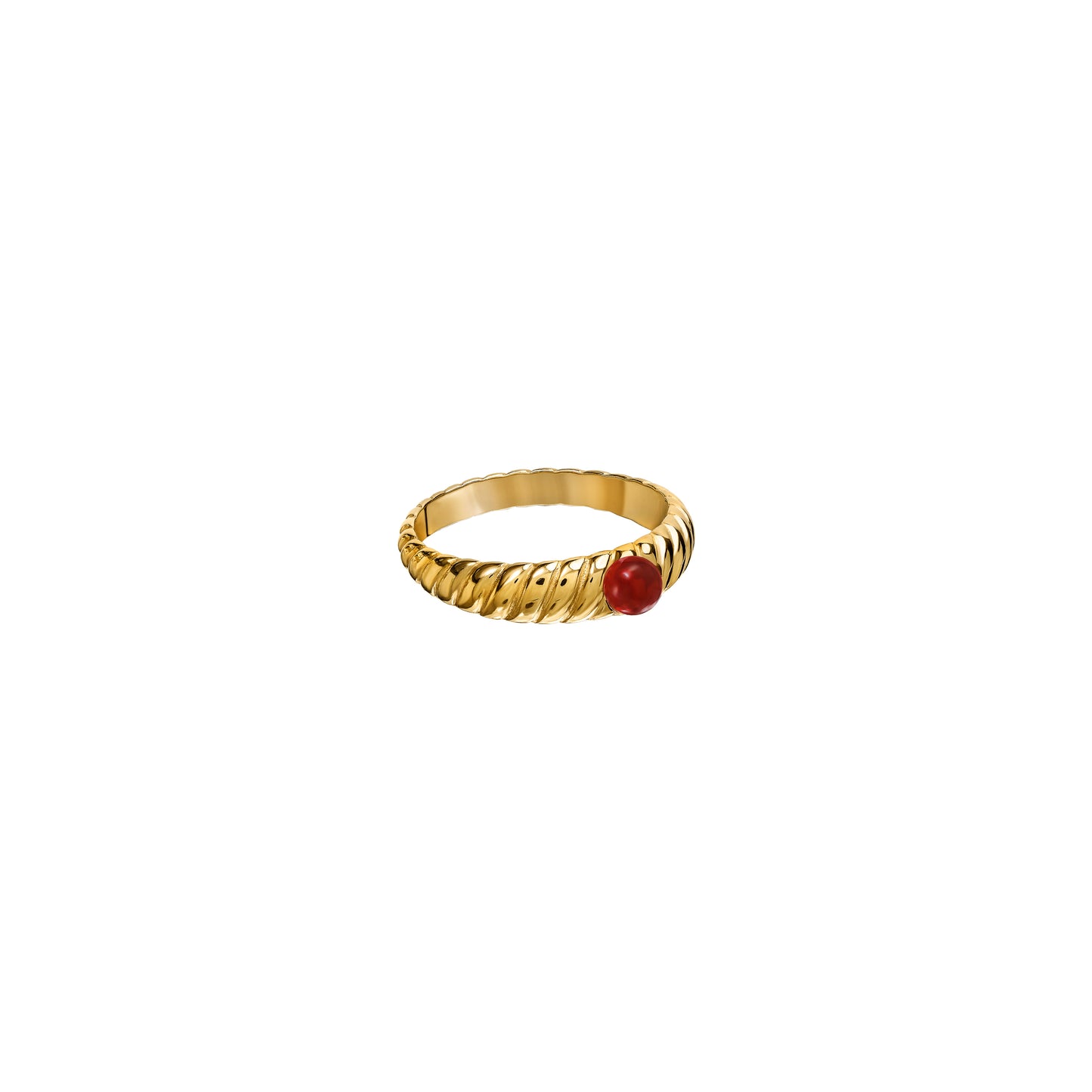 Obrączka Valentin Gold z Kamieniem Red