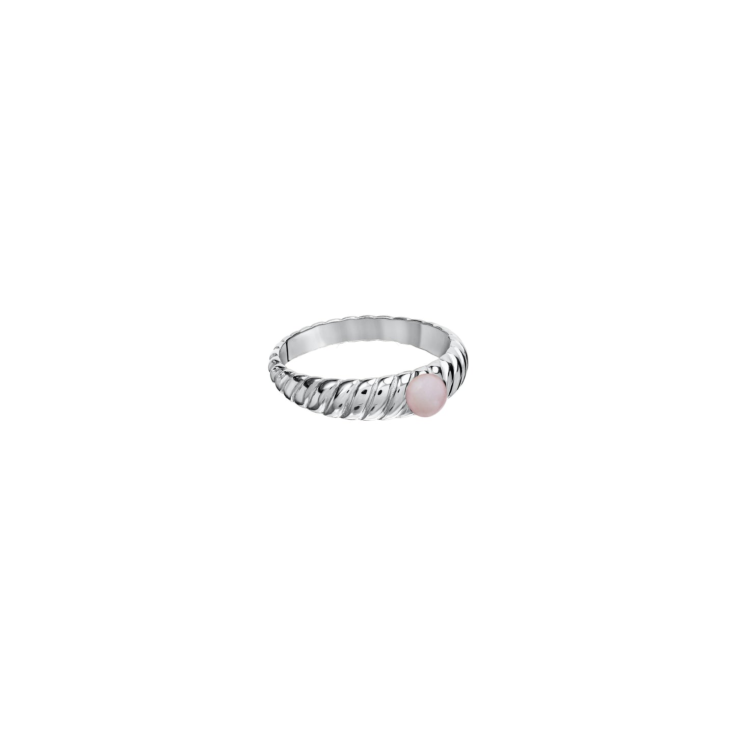 Obrączka Valentin Silver z Kamieniem baby pink