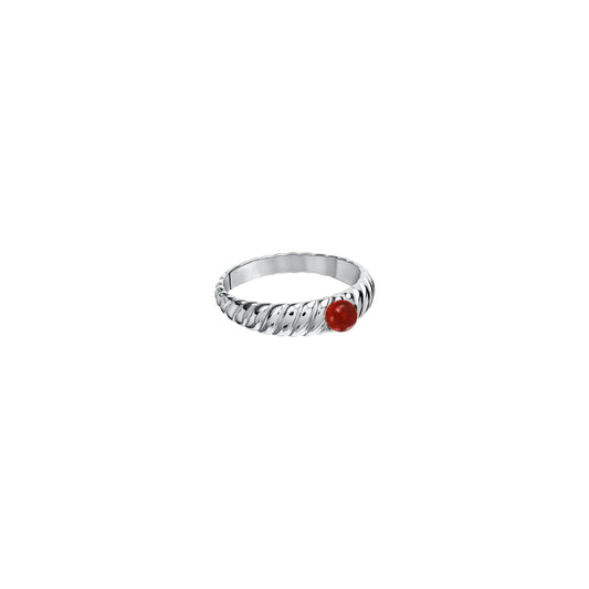 Obrączka Valentin Silver z Kamieniem Red