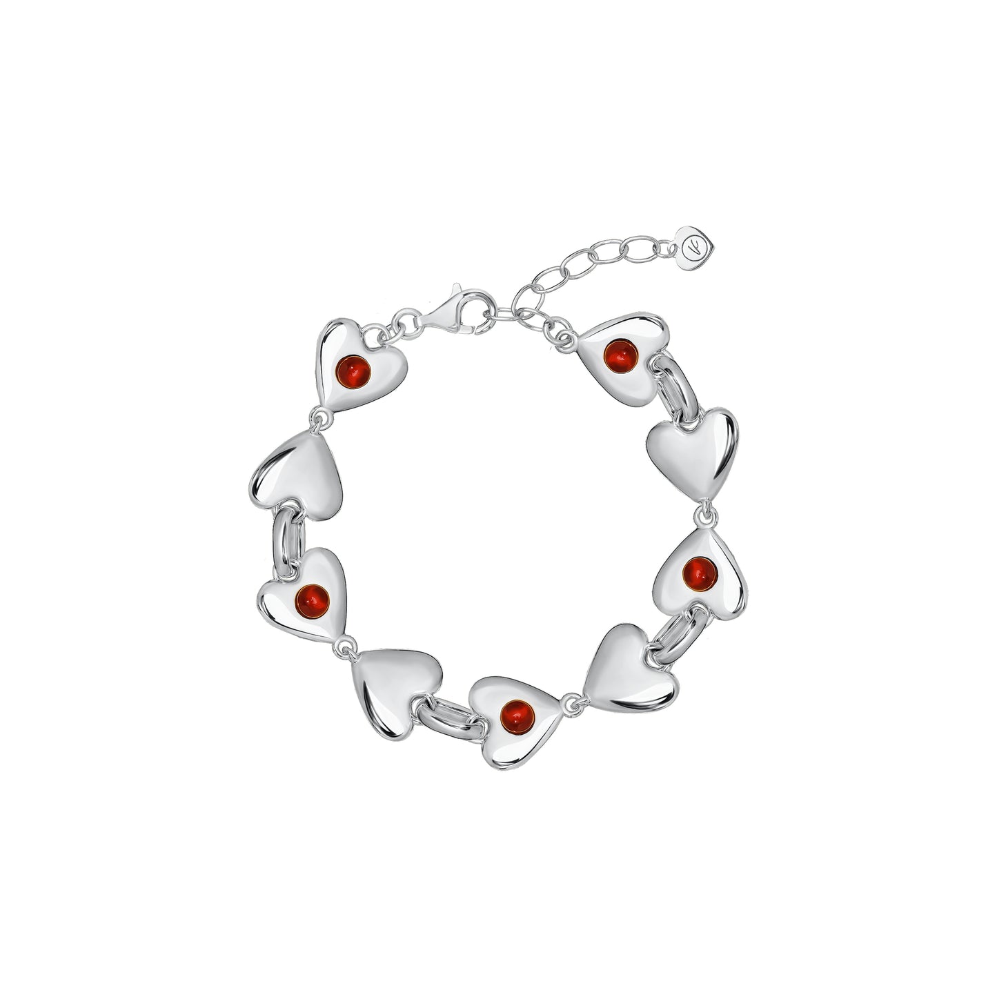Bransoletka Valentin Silver z Kamieniami Red