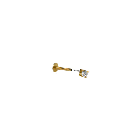 Kolczyk do piercingu Zirconia 1 Gold 585