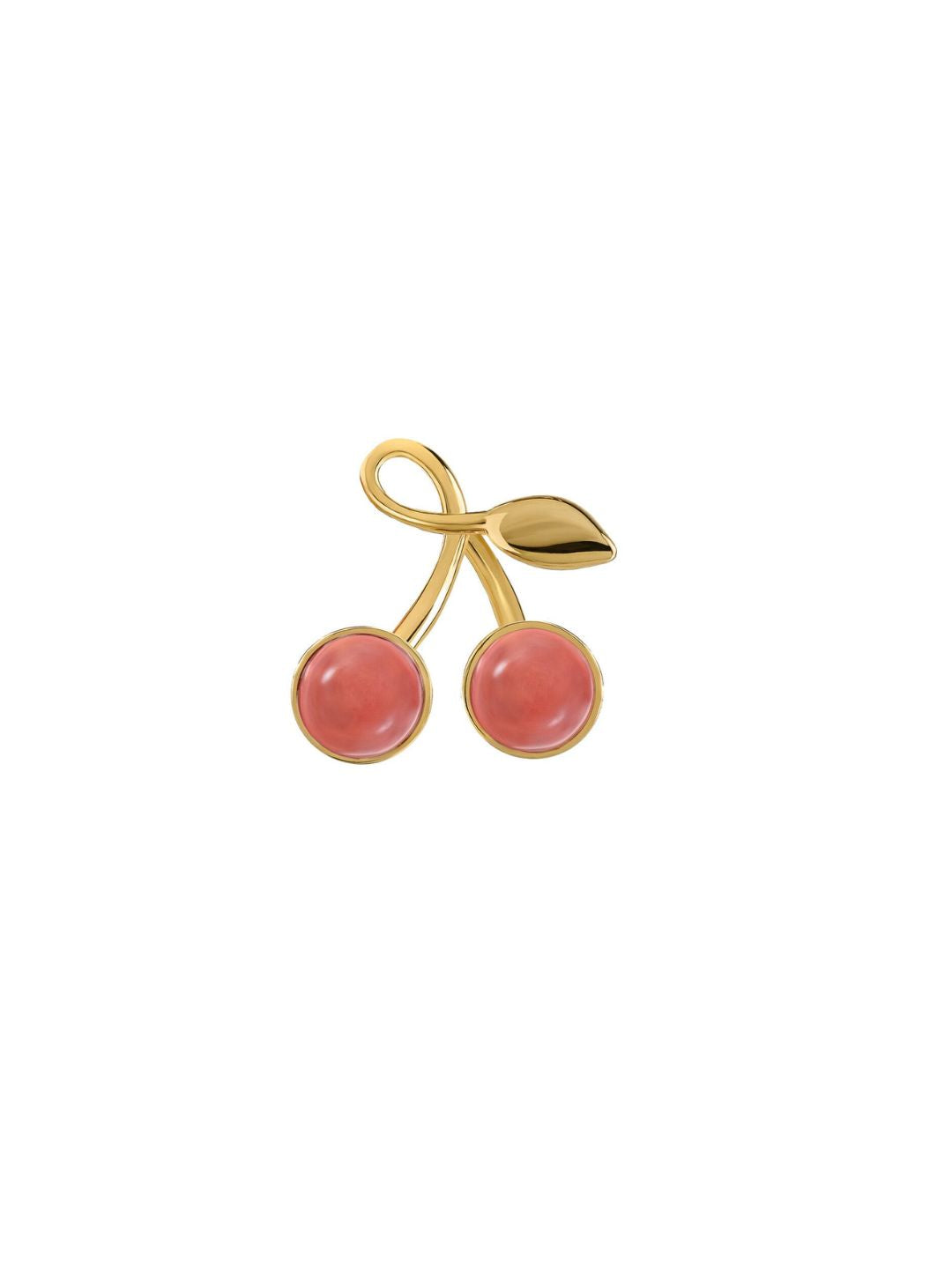 Kolczyki Cherry Medium Gold z Kamieniami Pink