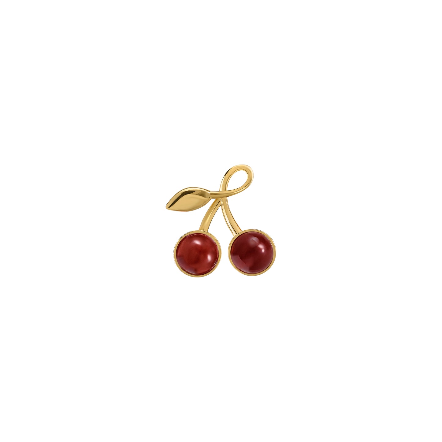 Kolczyki Cherry Medium Gold z Kamieniami Red