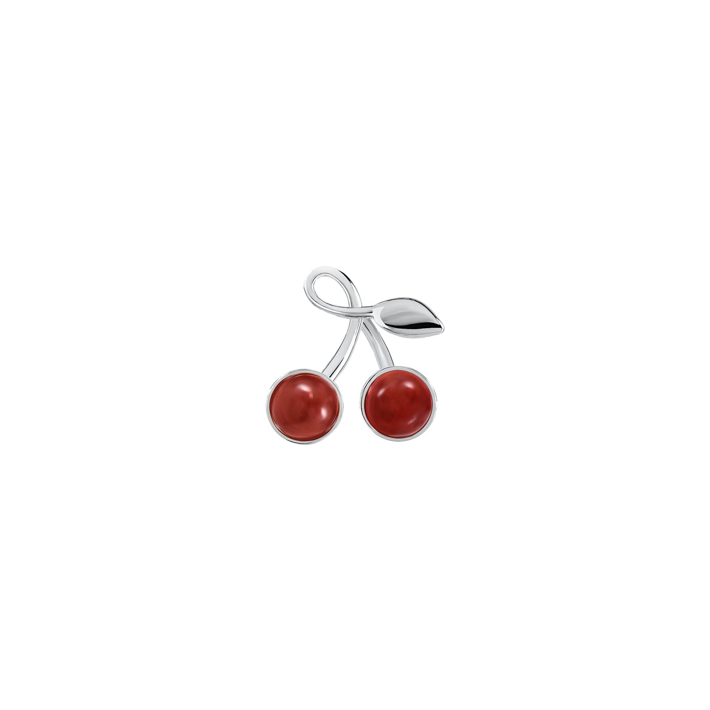 Kolczyki Cherry Medium Silver z Kamieniami Red