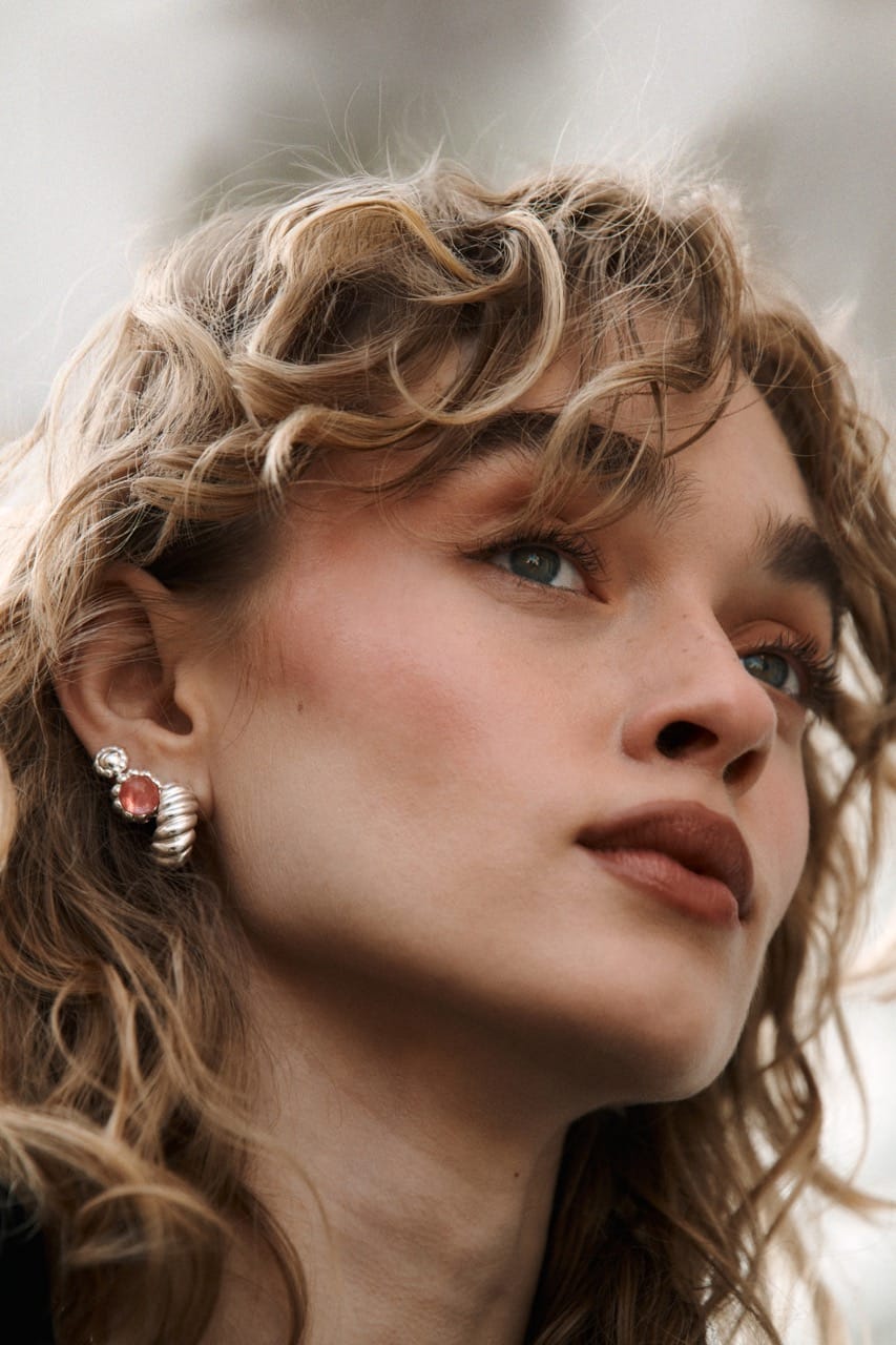 Kolczyki Flora Hoops Medium Silver