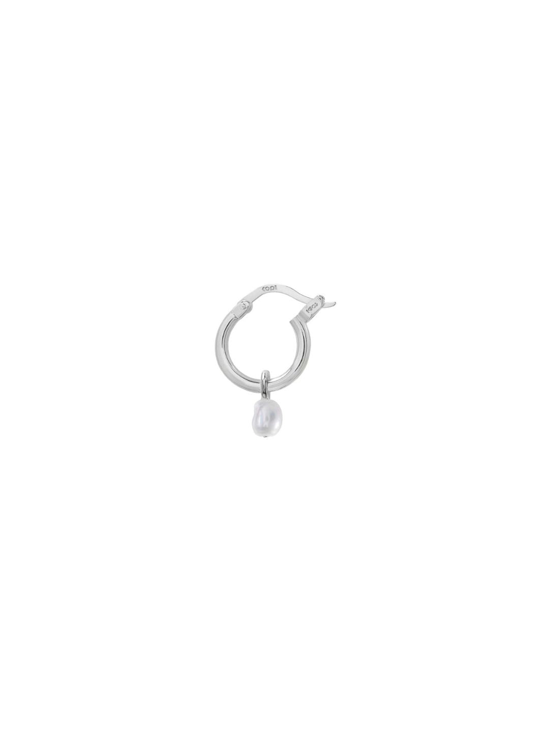 Kolczyki Kółka Pearl Silver