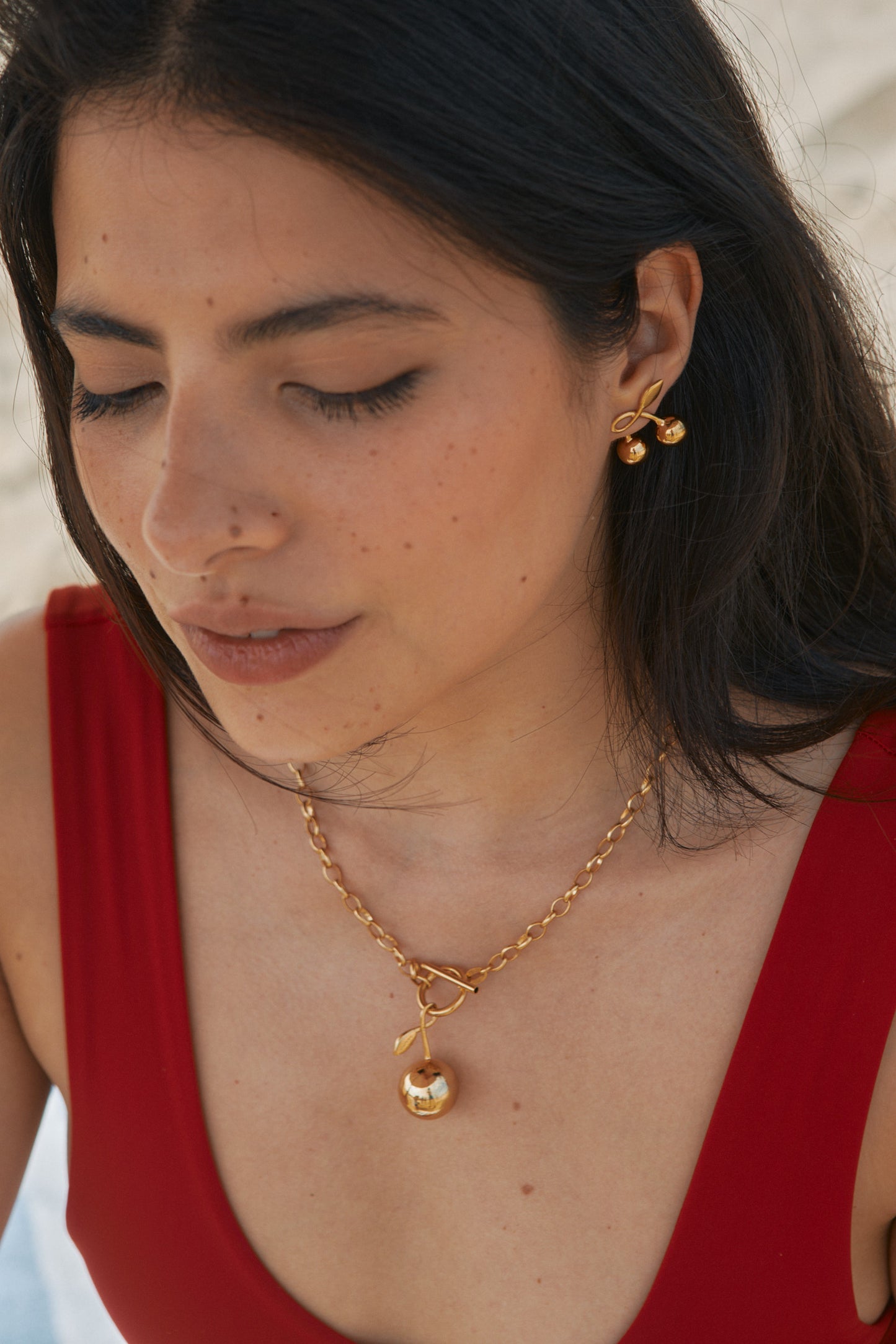 Kolczyki Cherry Medium Gold
