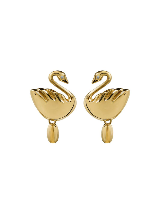 Kolczyki Swan Love Gold