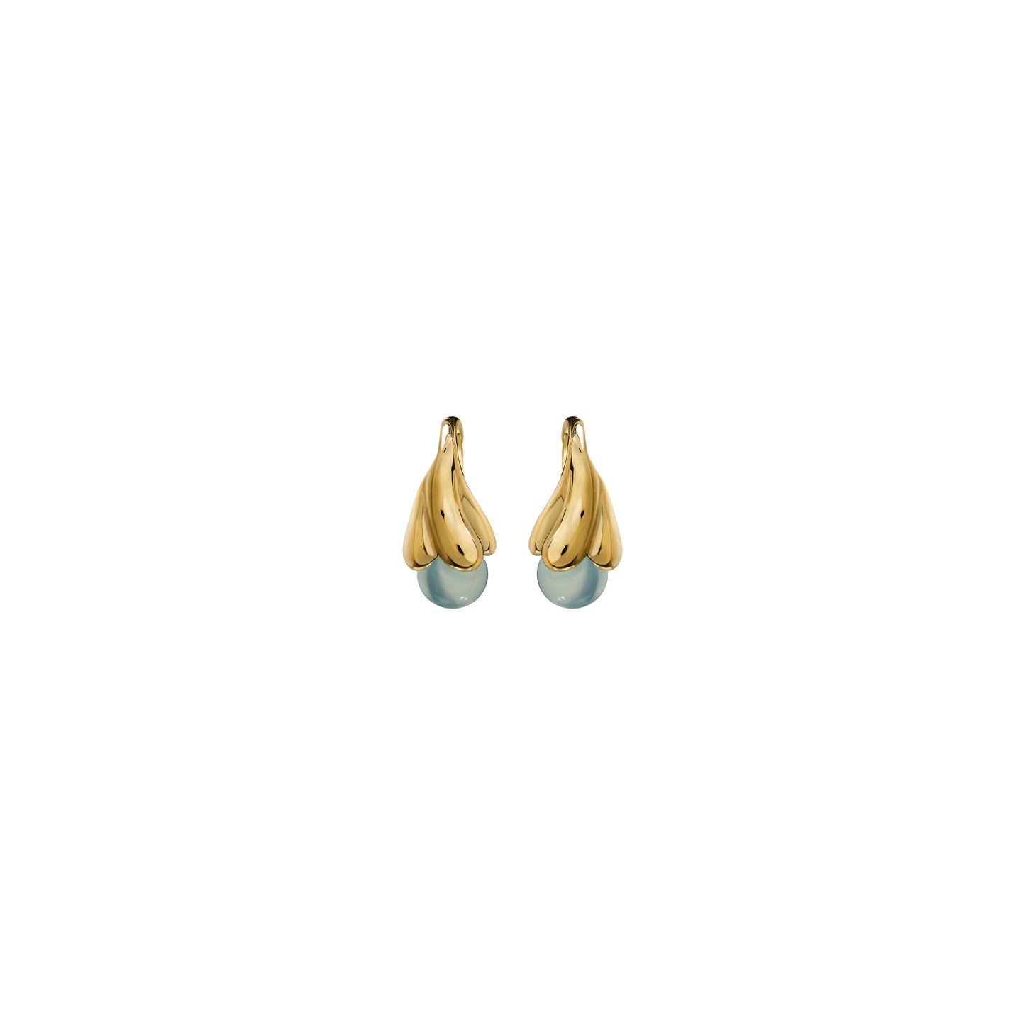 Kolczyki Tinker Bell Gold z kamieniami Aqua