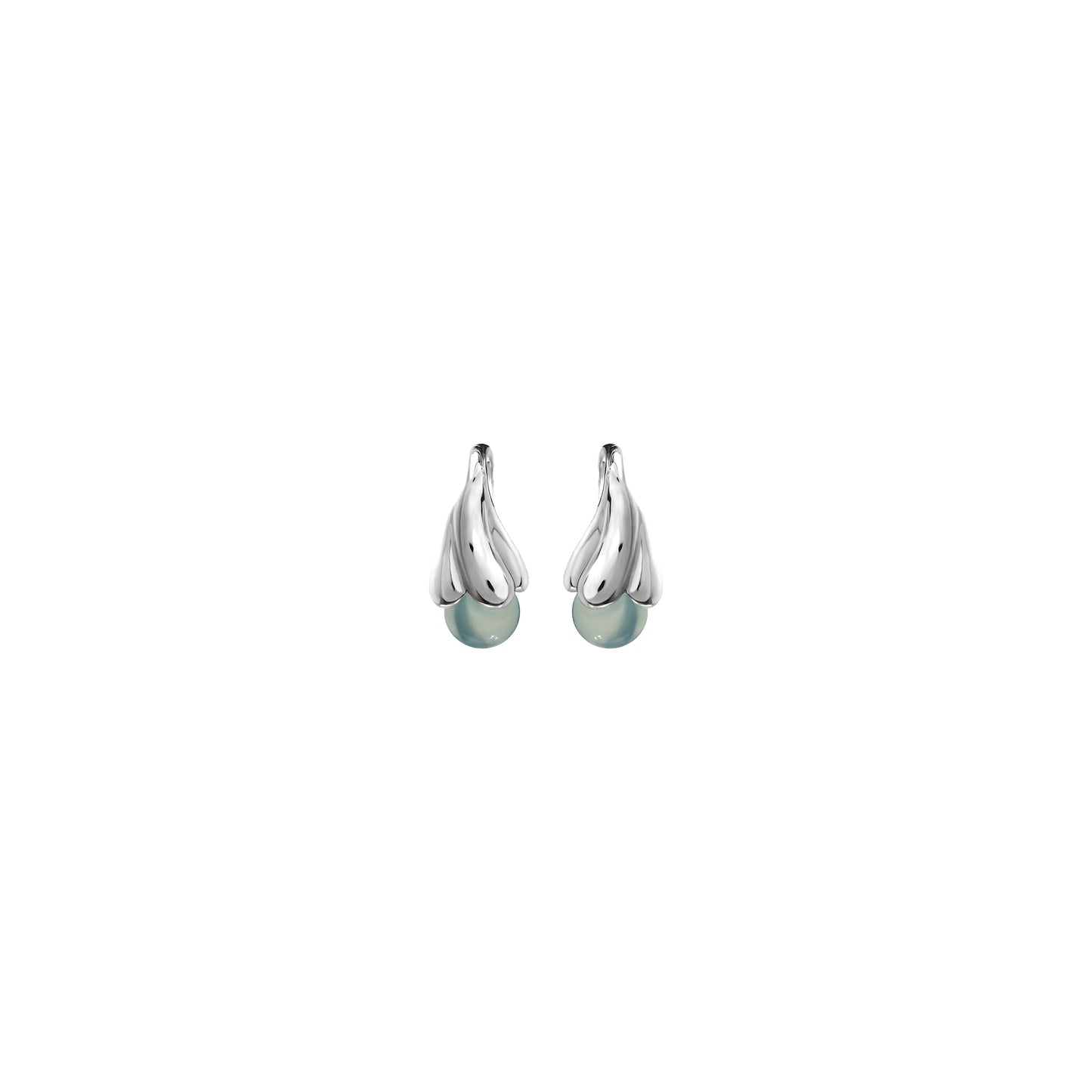 Kolczyki Tinker Bell Silver z kamieniami Aqua