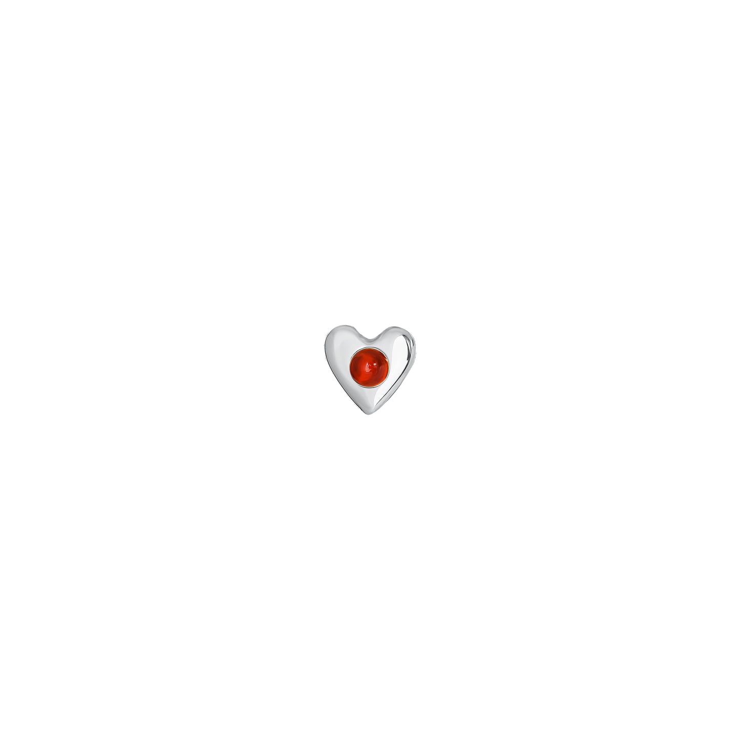Kolczyki Valentin Mini Silver z Kamieniem Red