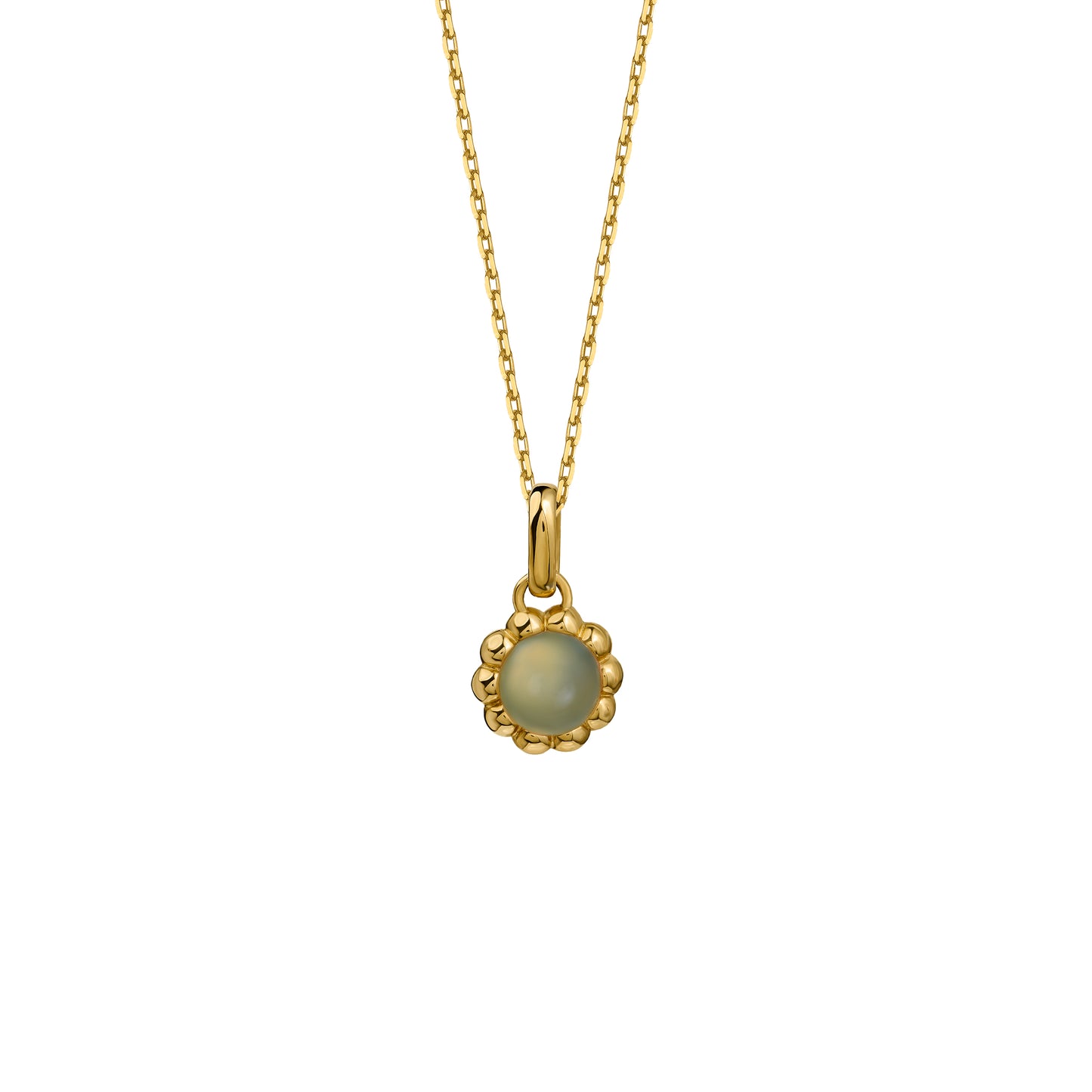 Naszyjnik Flora Gold z Kamieniem Aqua