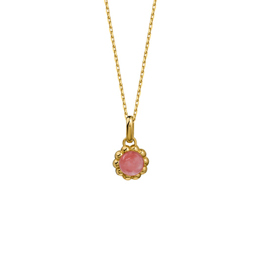Naszyjnik Flora Gold z Kamieniem Pink