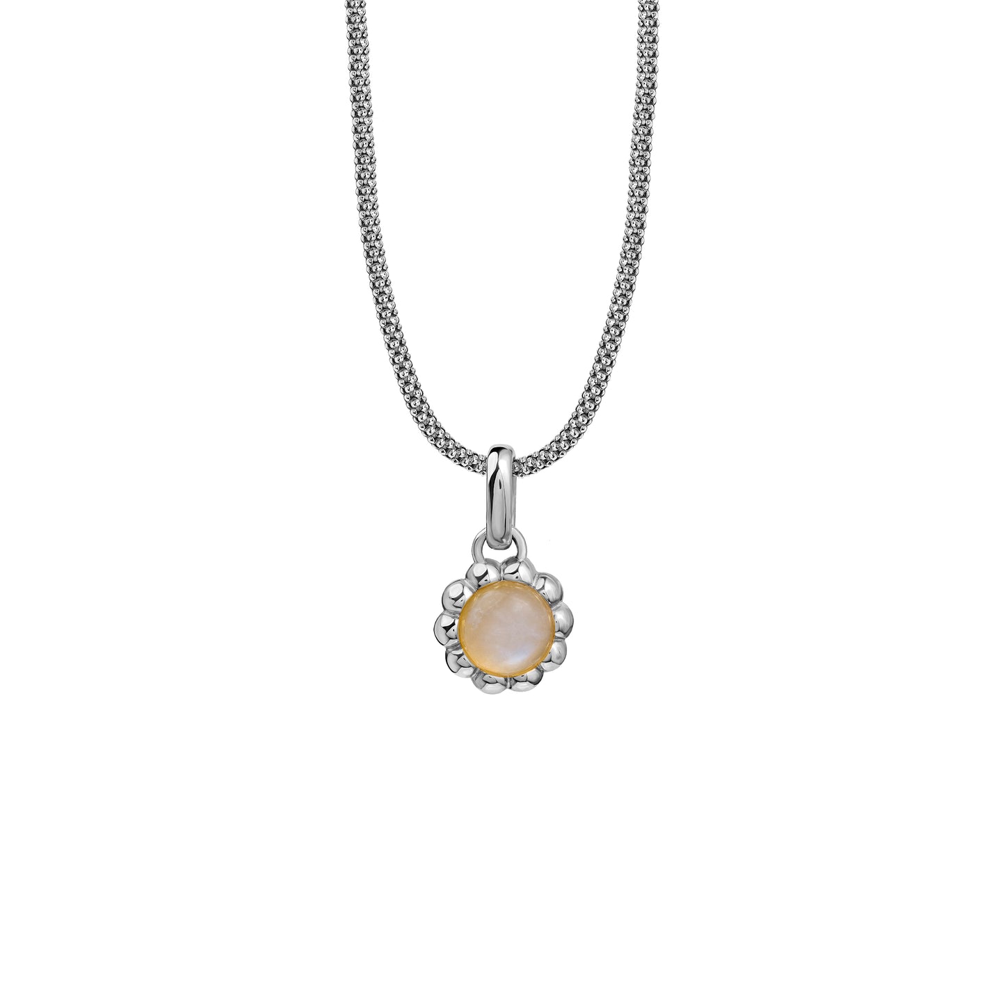 Naszyjnik Flora Silver z Kamieniem Moon Owal
