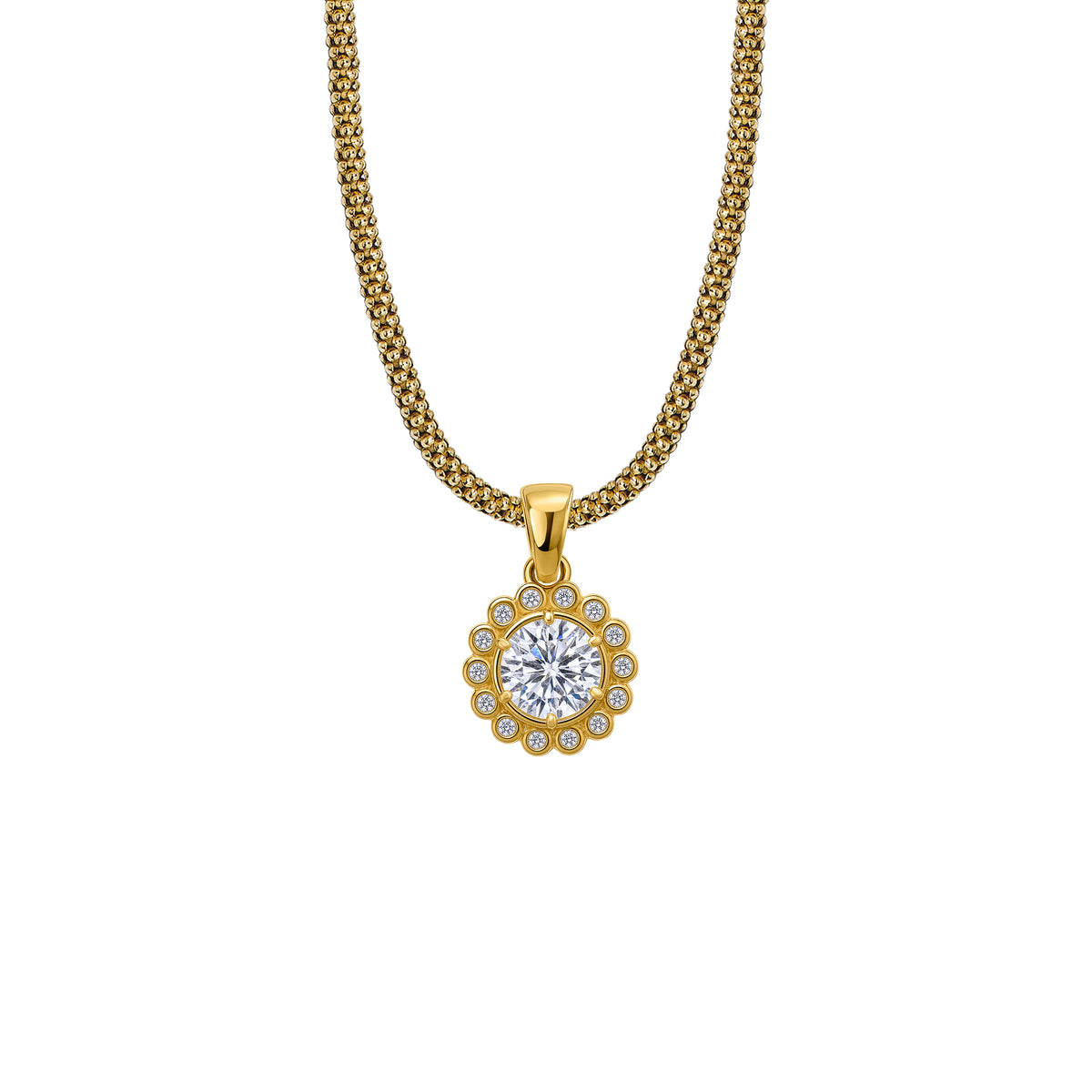 Naszyjnik Marquise Gold Zirconia Owal