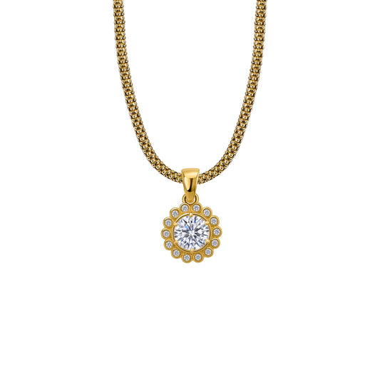 Naszyjnik Marquise Gold Zirconia Owal