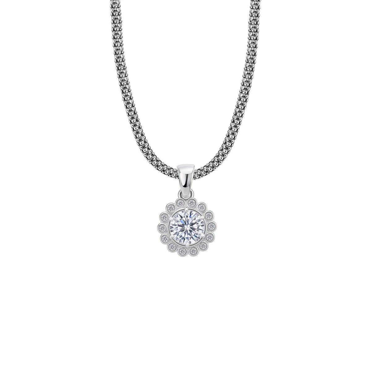 Naszyjnik Marquise Silver Zirconia Owal