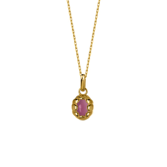 Naszyjnik Sirène Gold Z Kamieniem Pink