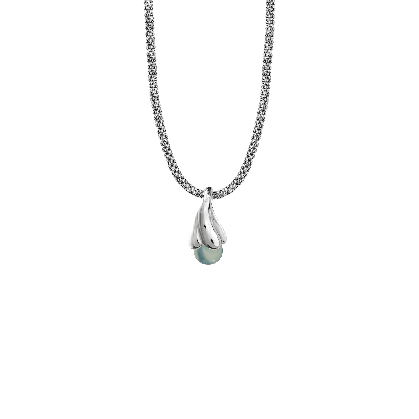 Naszyjnik Tinker Bell Silver z kamieniem Aqua Owal