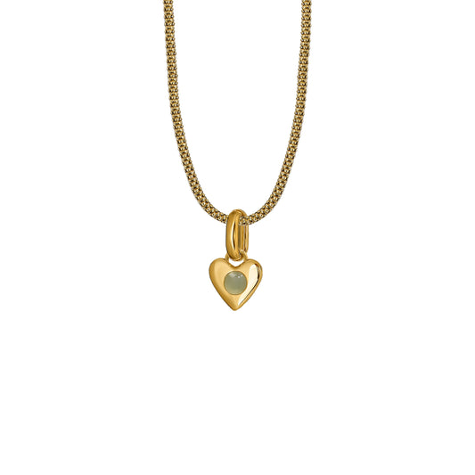 Naszyjnik Valentin Mini Gold z kamieniem Aqua Owal