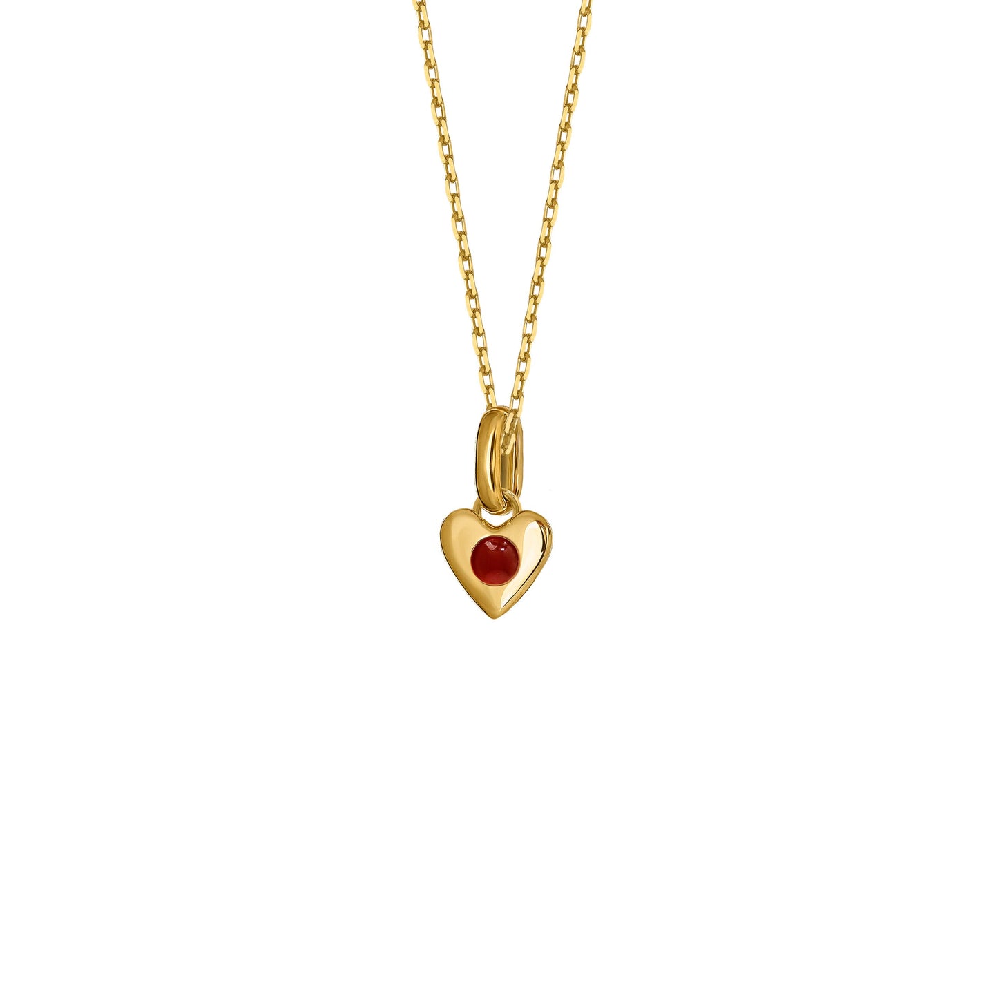 Naszyjnik Valentin Mini Gold z Kamieniem Red