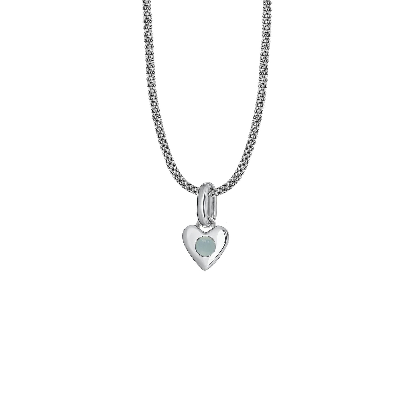 Naszyjnik Valentin Mini Silver z kamieniem Aqua Owal