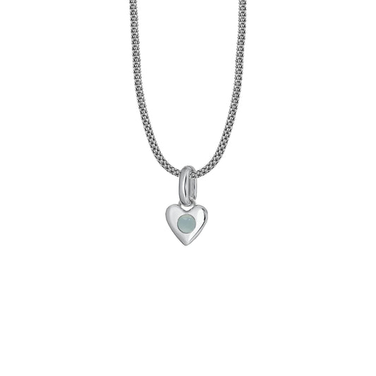 Naszyjnik Valentin Mini Silver z kamieniem Aqua Owal