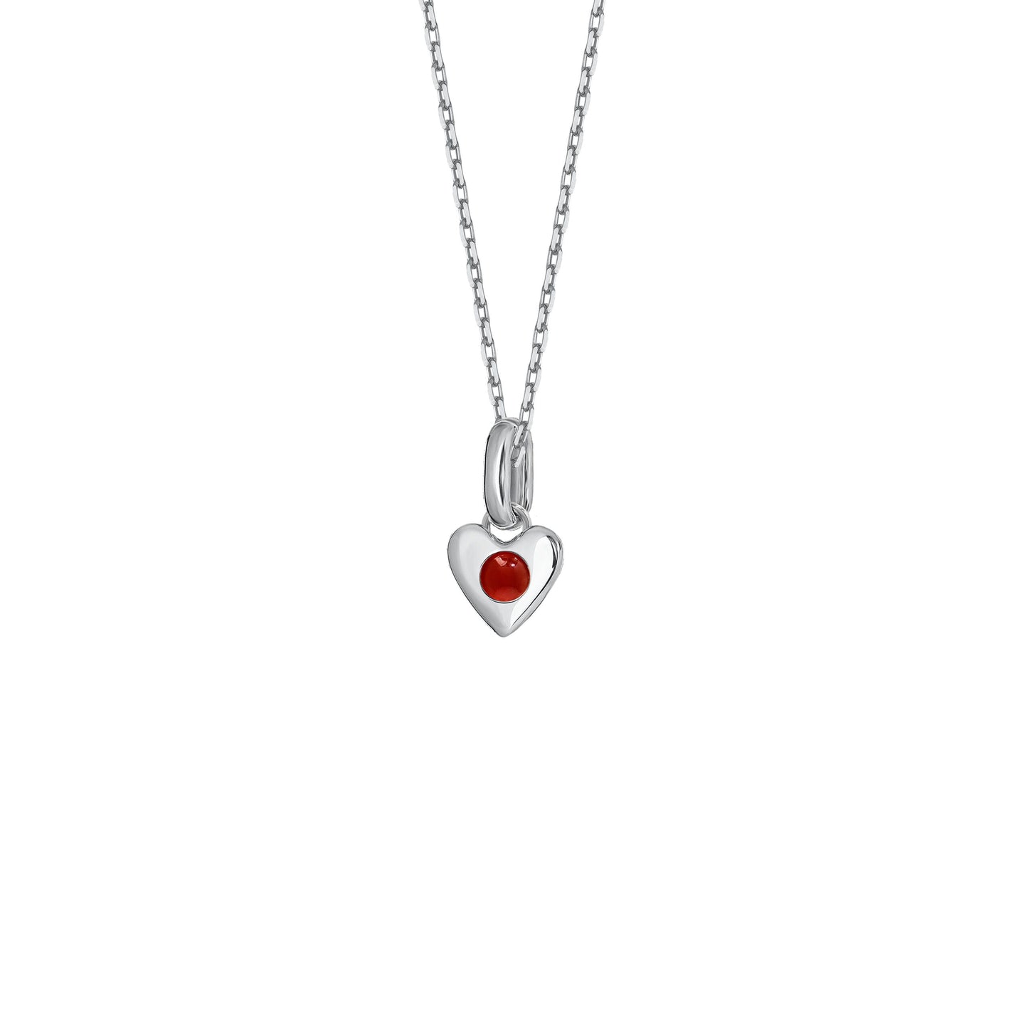 Naszyjnik Valentin Mini Silver z kamieniem Red