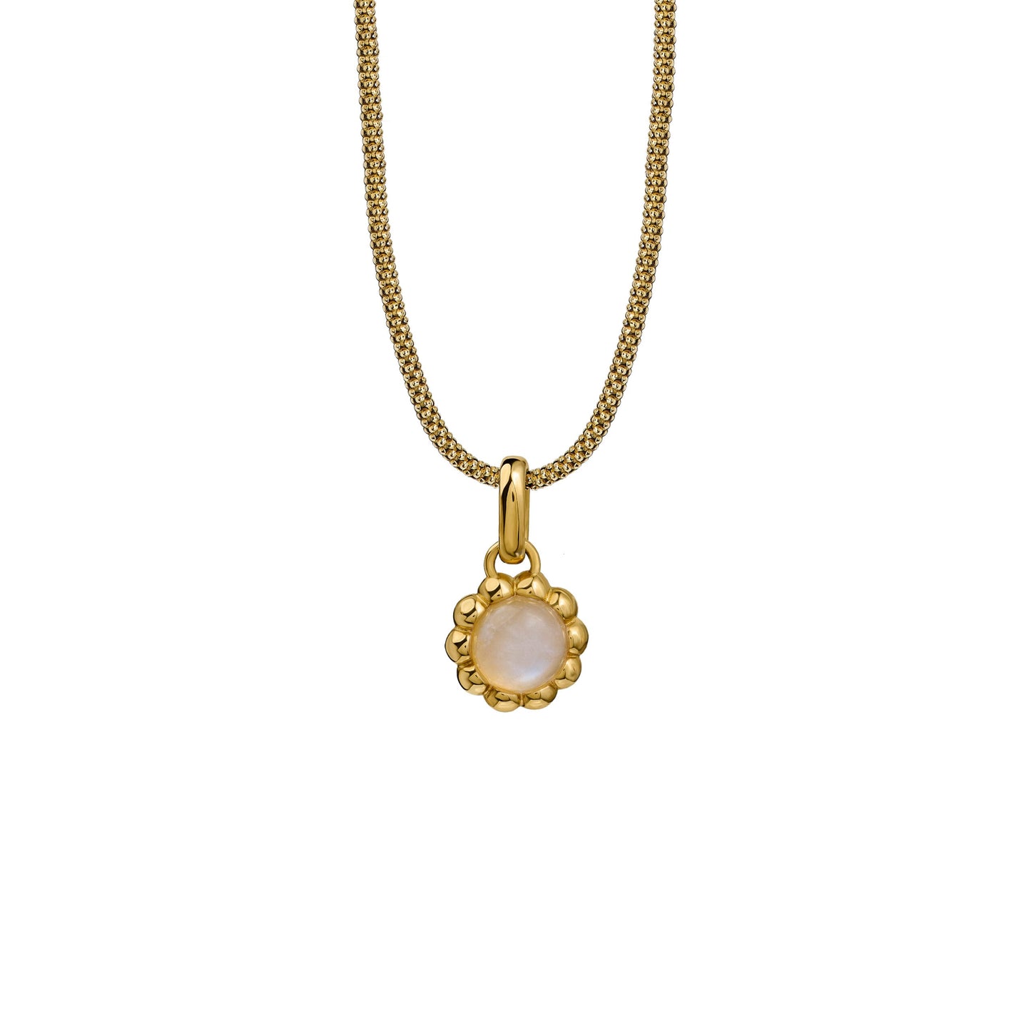 Naszyjnik Flora Gold z Kamieniem Moon Owal