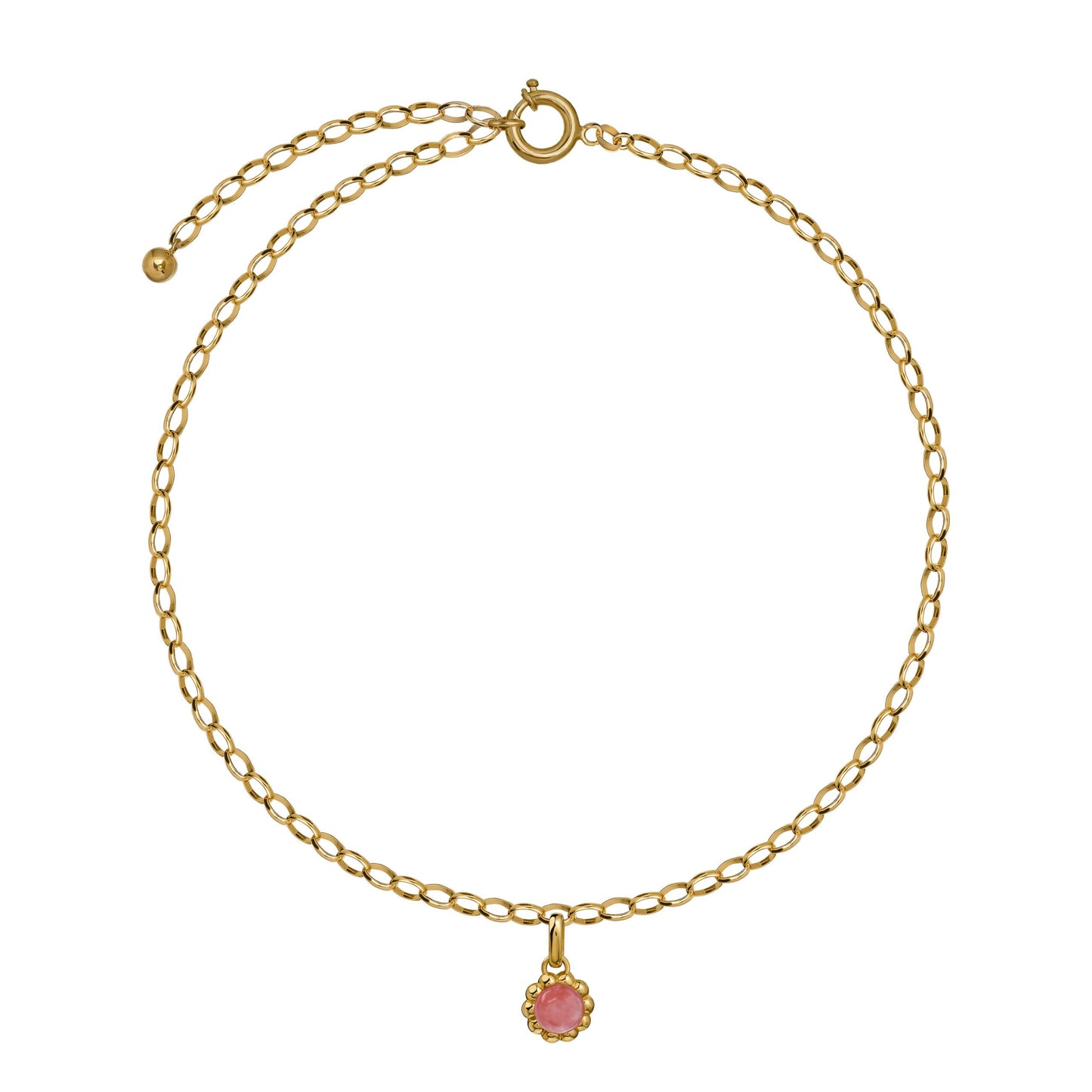 Zawieszka Flora Gold z Kamieniem Pink