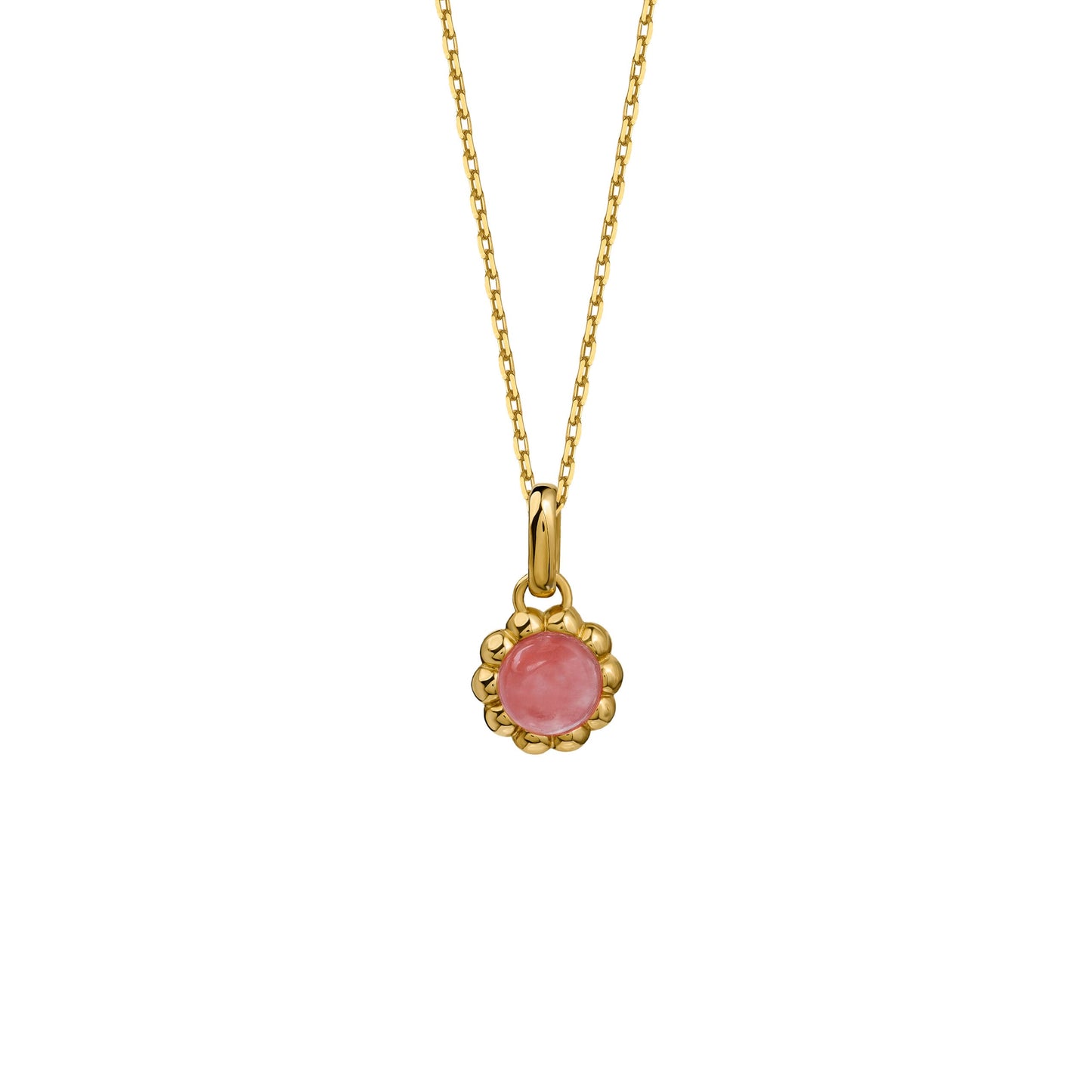 Zawieszka Flora Gold z Kamieniem Pink