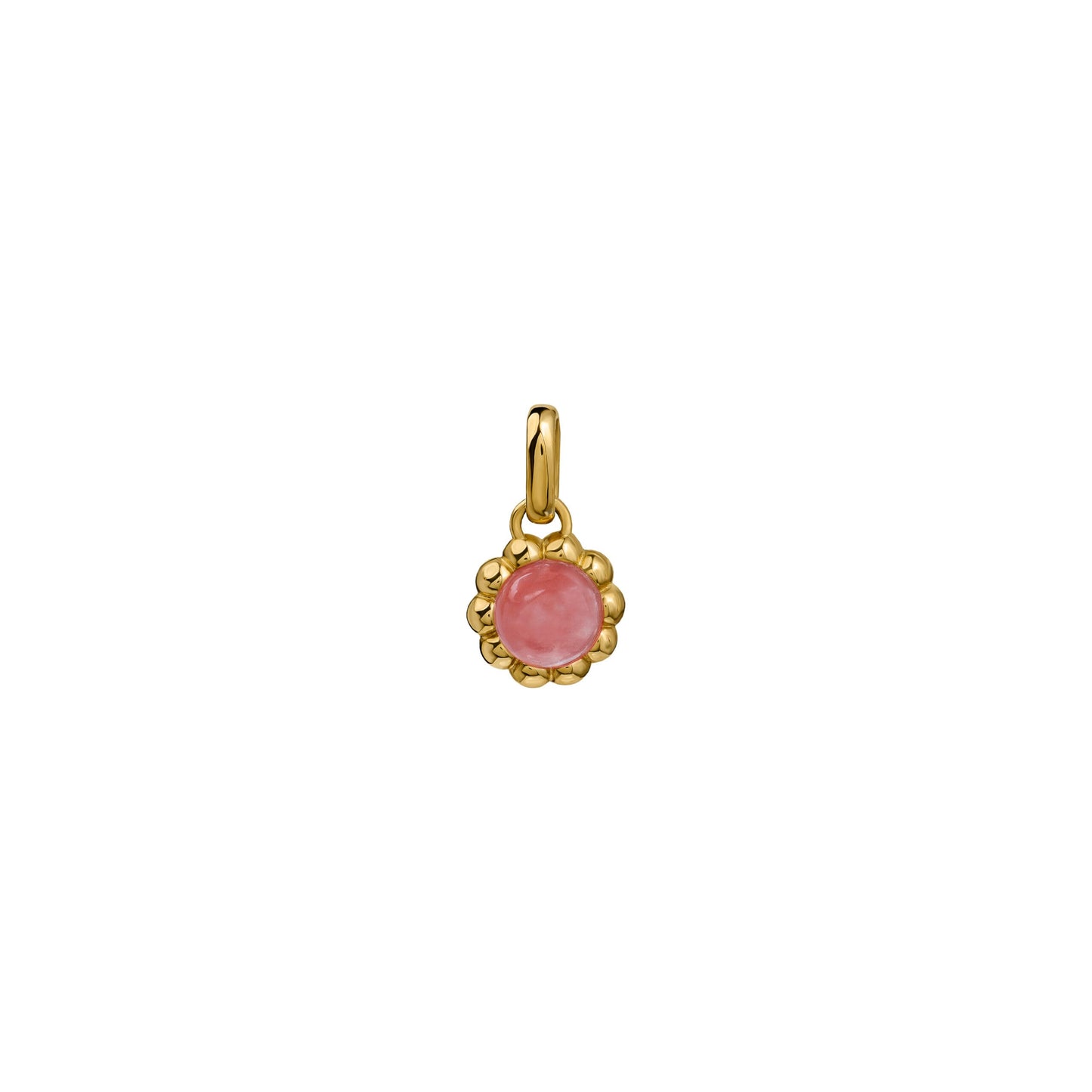 Zawieszka Flora Gold z Kamieniem Pink