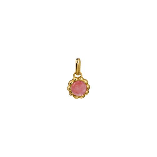 Zawieszka Flora Gold z Kamieniem Pink