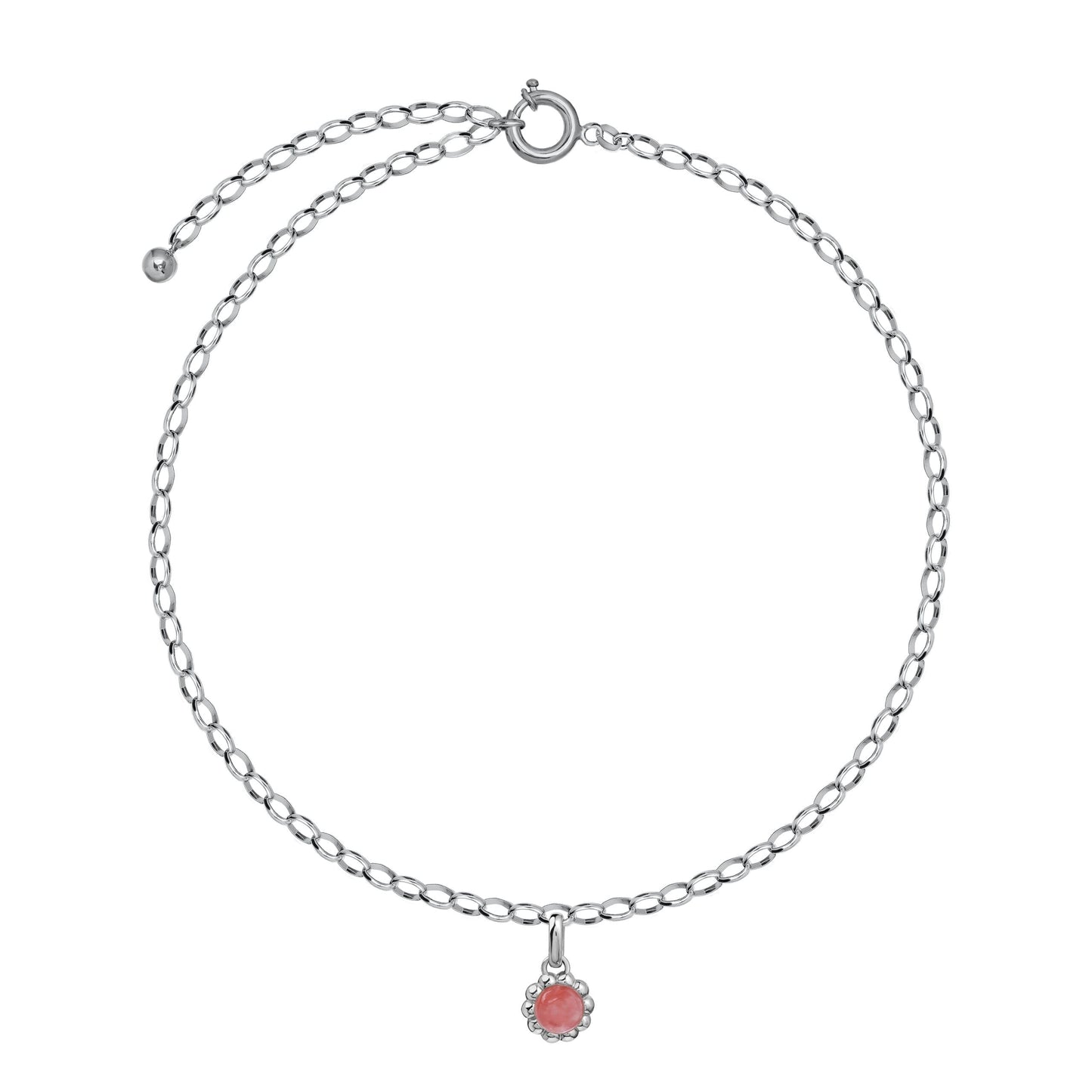 Zawieszka Flora Silver z Kamieniem Pink