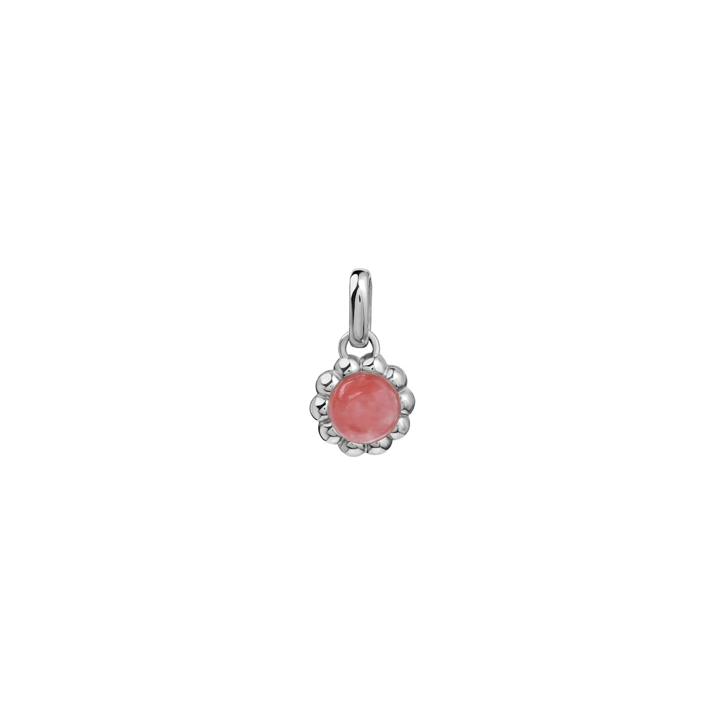 Zawieszka Flora Silver z Kamieniem Pink