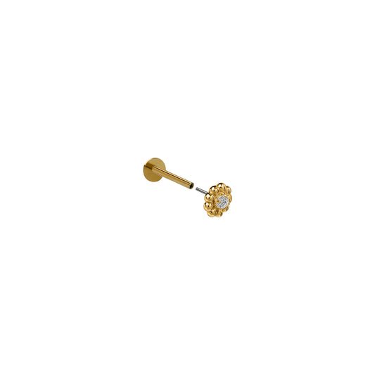 Kolczyk do piercingu Marquise Gold Zirconia