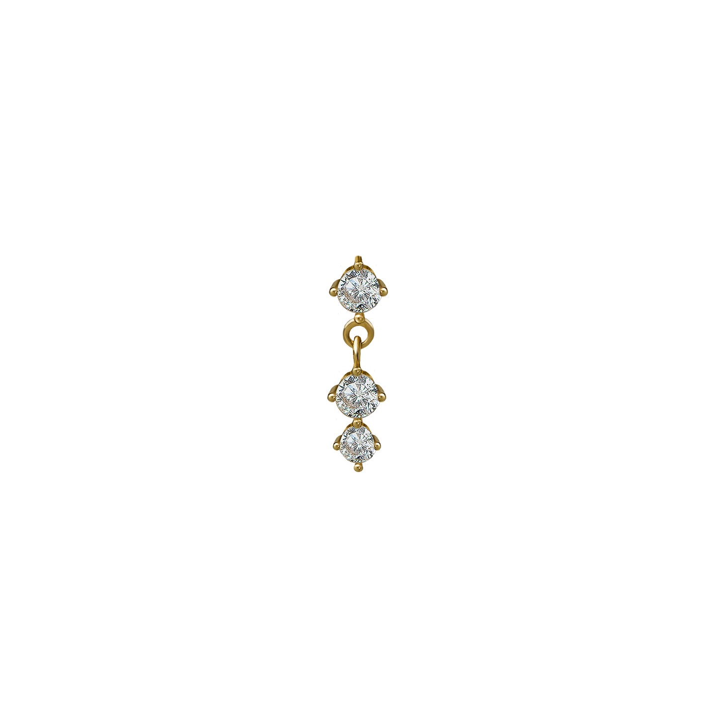 Kolczyk do piercingu Zirconia 3 Gold