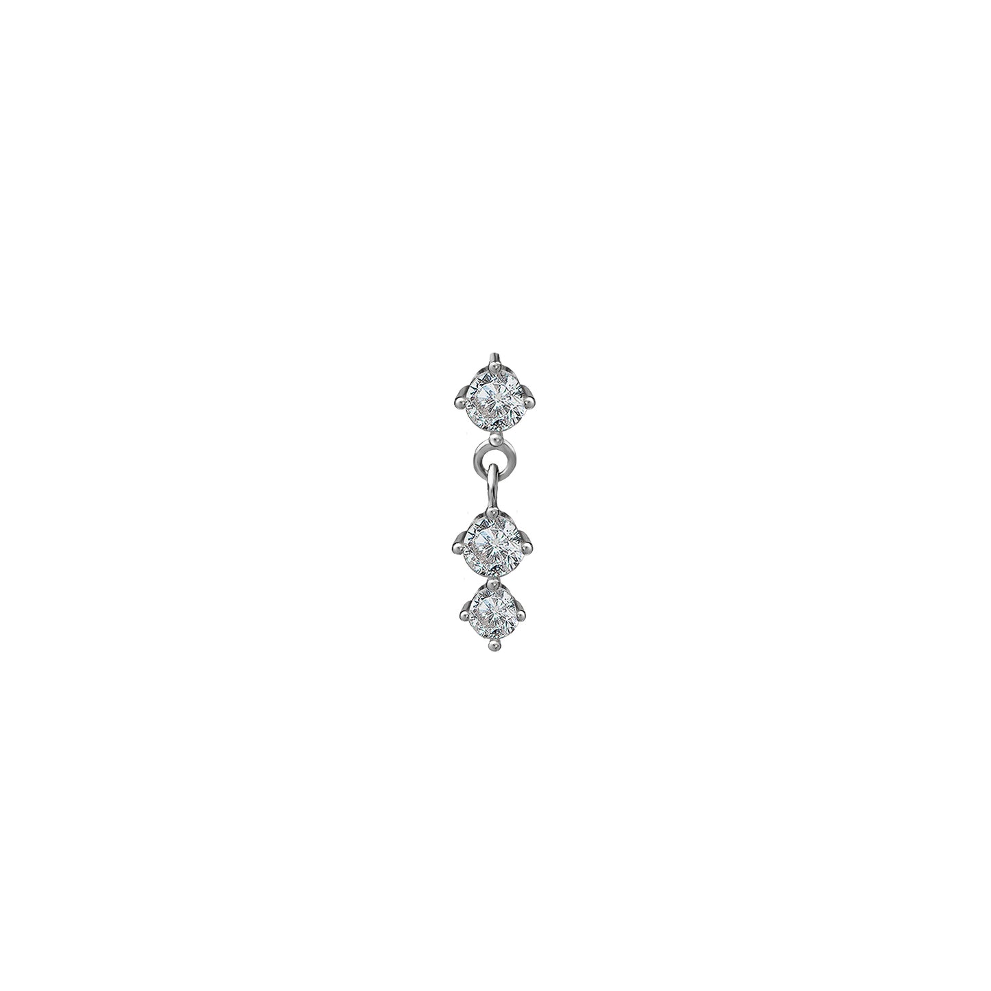 Kolczyk do piercingu Zirconia 3 Silver